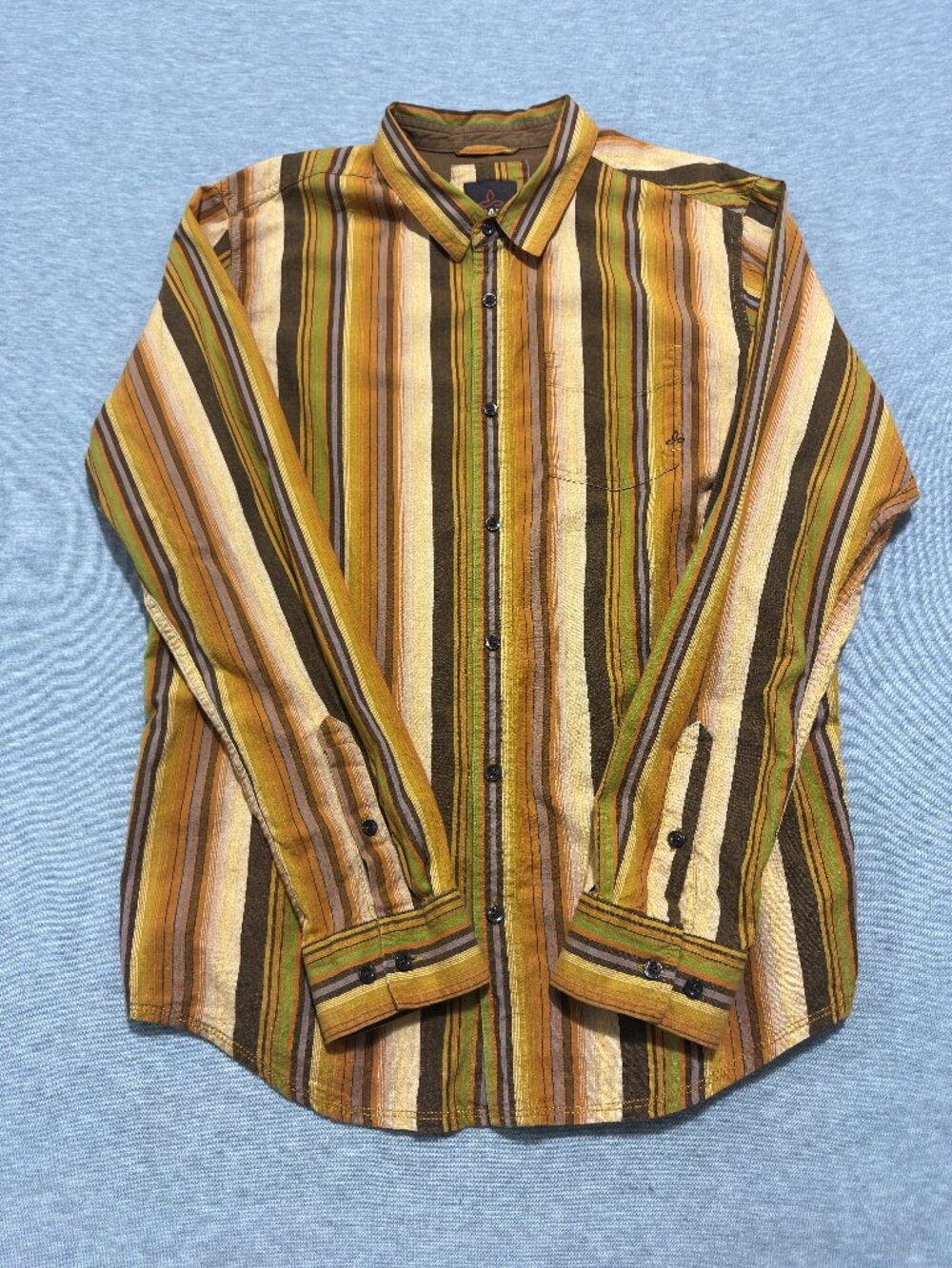 Prana Shirt Mens Large Rust Brown Sonora Long Sleeve Woven Button up Long Sleeve